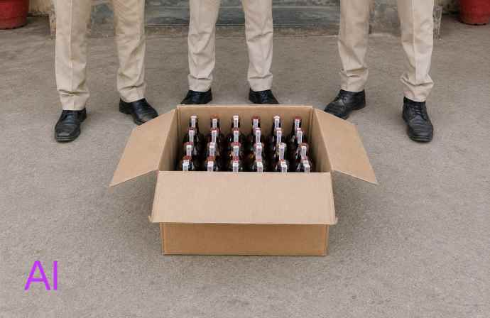 सीकर पुलिस की अवैध मादक पदार्थ बेचने वाले के खिलाफ कार्रवाई : पुलिस ने रेलवे अंडरपास के पास दबिश देकर एक युवक को पकड़ा, आधा किलो गांजा और शराब की पेटी बरामद