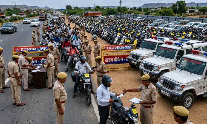 राजस्थान पुलिस की ‘ताबड़तोड़’ कार्रवाई : पहले ही दिन 4,869 वाहनों पर एक्शन, ‘ऑन-द-स्पॉट’ सीज़- लाइसेंस सस्पेंड, जिलों को पुलिस मुख्यालय से कड़े निर्देश