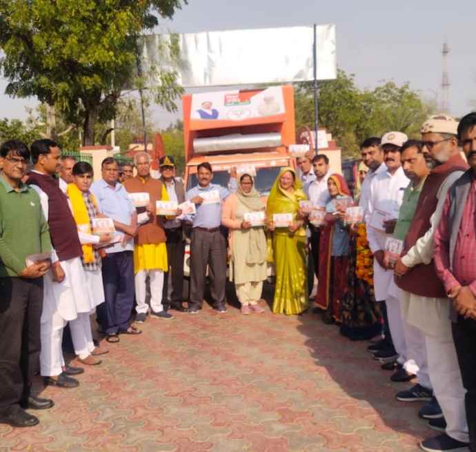 भाजपा का विकसित भारत संकल्प पत्र अभियान : अभियान के तहत सुझाव दिए गए  एवं संकल्प पत्र भरे गए , सैनिक परिवार है भाजपा के साथ : - वीरांगना कविता सामोता