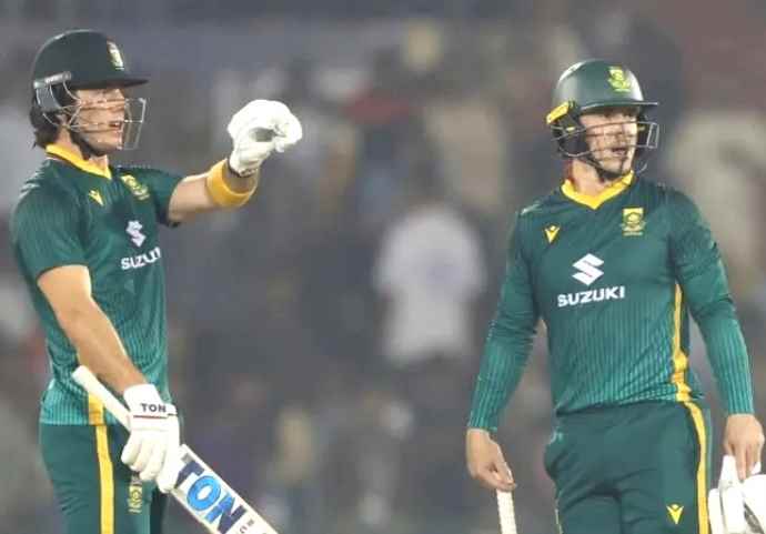 साउथ अफ्रीका ने चार विकेट से जीता मैच : जीत के साथ तीन मैच की सीरीज 1-1 से बराबर, साउथ अफ्रीका का सबसे बड़ा रनचेज