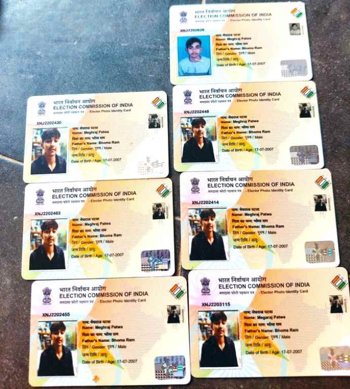 श्रीमाधोपुर में एक युवक के नाम से 7 वोटर आईडी कार्ड : अलग-अलग पहचान संख्या देख चौंके परिजन, 12 अक्टूबर को डाक से आये आईडी कार्ड, कांग्रेस ने लगाया बड़ा आरोप